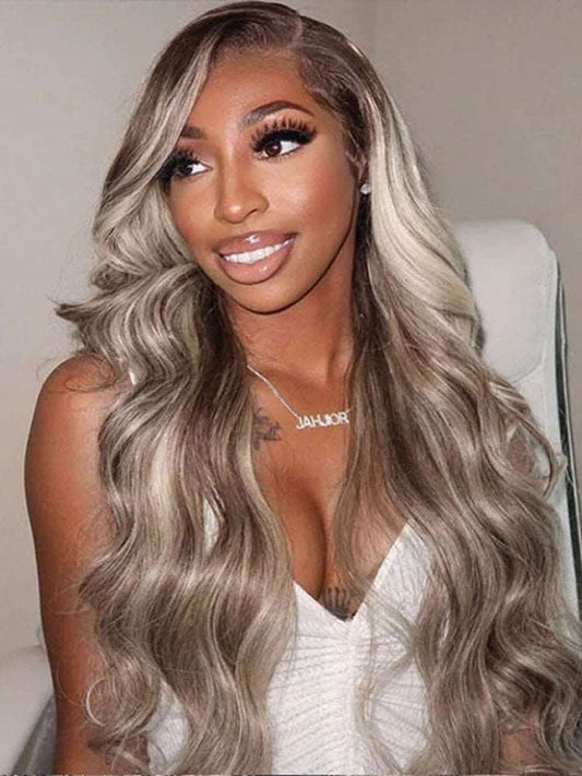 Simidola P4/613 Ash Blonde Highlight 4x4/13x4 Straight Hair Wigs