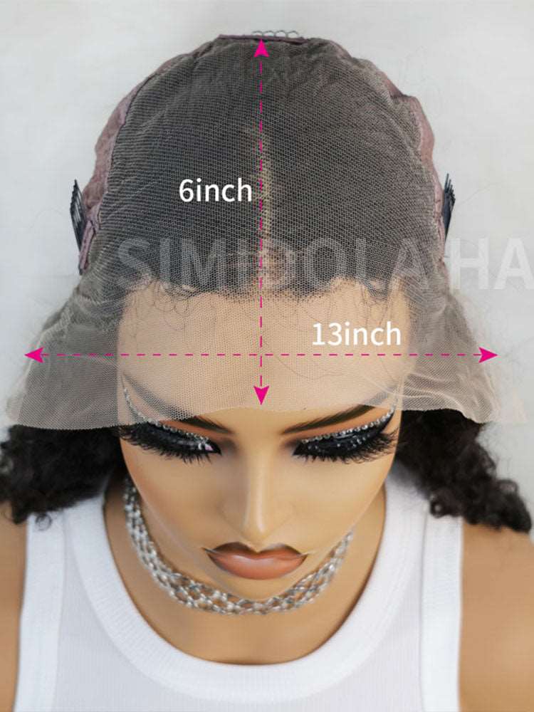 Simidola 13x6 HD Lace 200% Density Water Wave Human Hair Front Wig