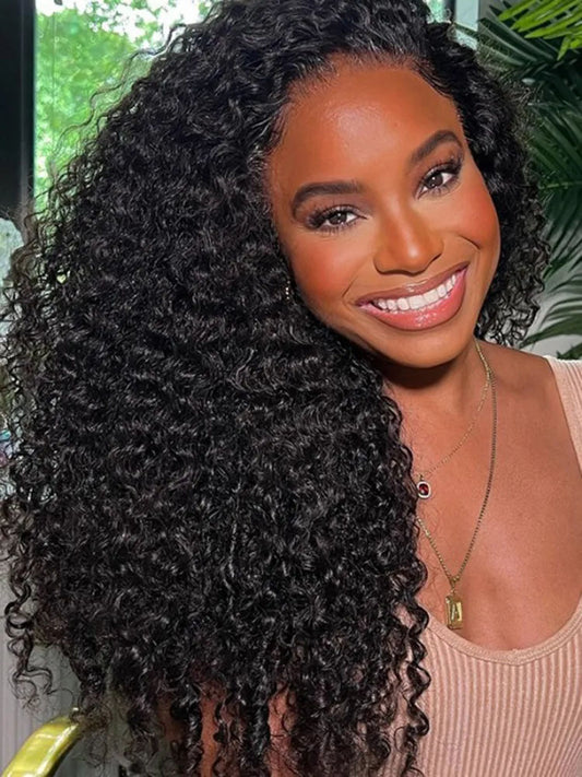 Simidola Pre Bleached Knots 13x4 Invisible HD Lace 200% Denisty Kinky Curly Wig