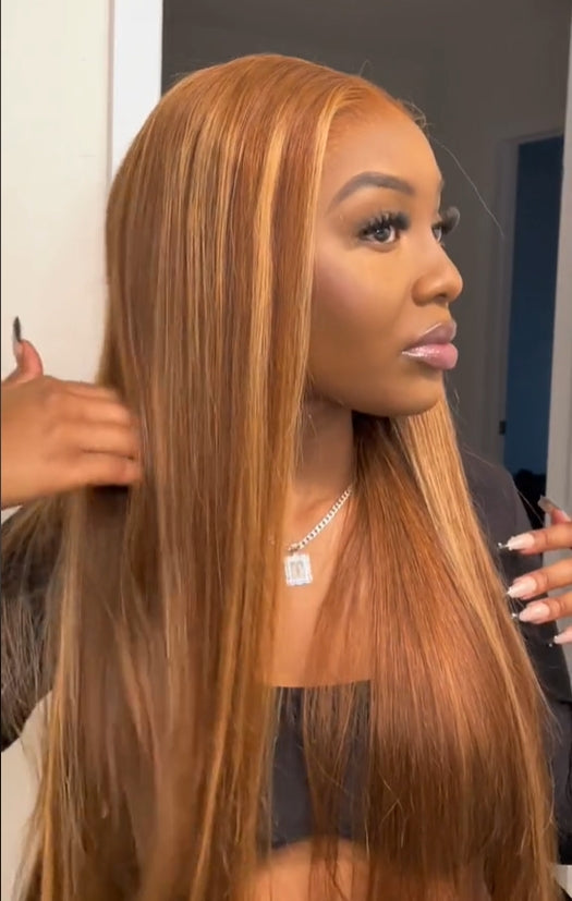 @taeforeva Same 24 Inch Highlight Brown Wear Go 4x6 Lace Straight Hair Wig