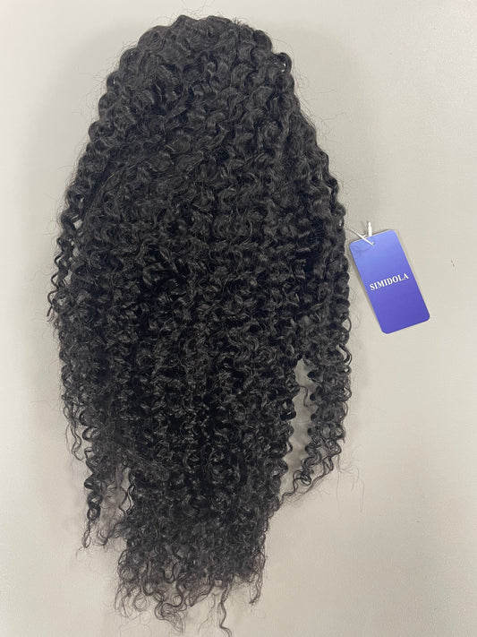 Simidola 3 in 1 Half Wig Glueless Human Hair Kinky Curly Wig