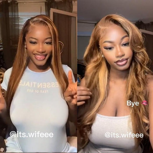 @its.wifeee Same 22 Inch 13x4 Straight Honey Blonde Highlight Wig