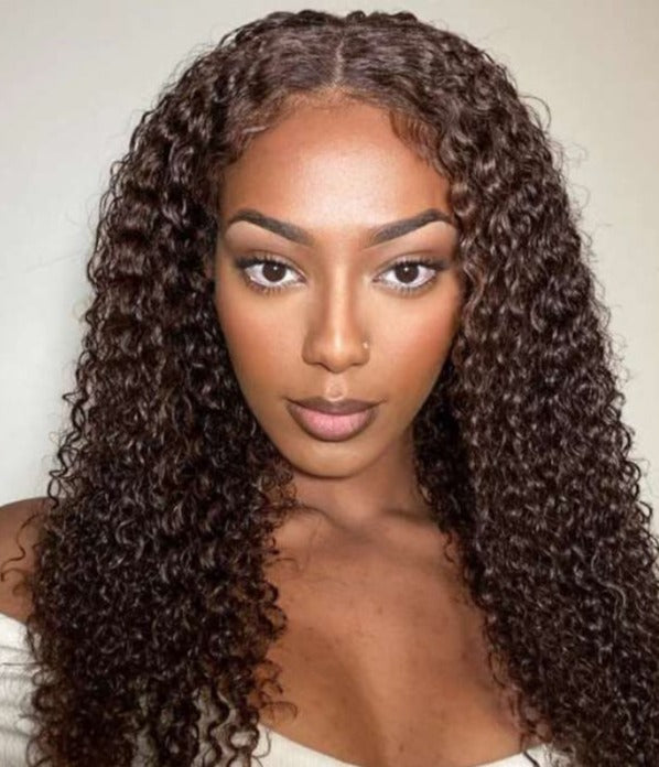 Simidola 5x5 HD Lace Closure Chocolate Brown Long Curly Wig | Fall Hair Trends