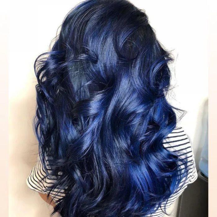 Simidola 13x4 Transparent Lace Dark Silver Blue Loose Wave Front Wig