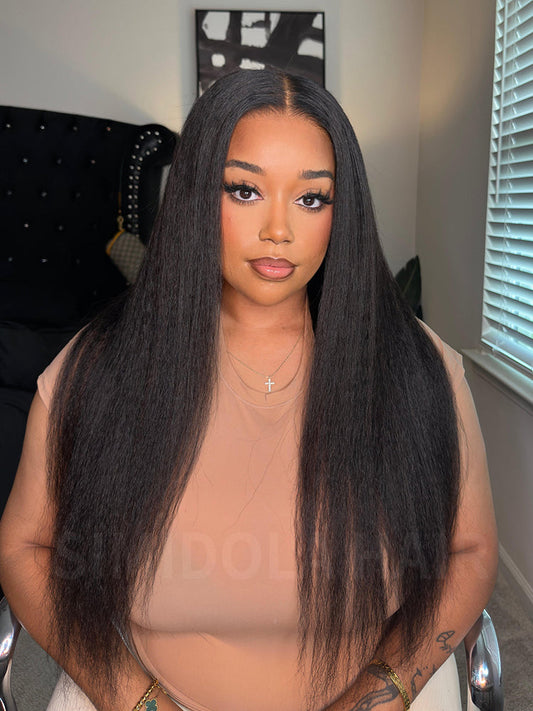 @chanellyhailey Same 24 inch M-CAP Wear Go 9x6 HD Lace Pre Bleached Tiny Knots Kinky Straight Glueless Wig