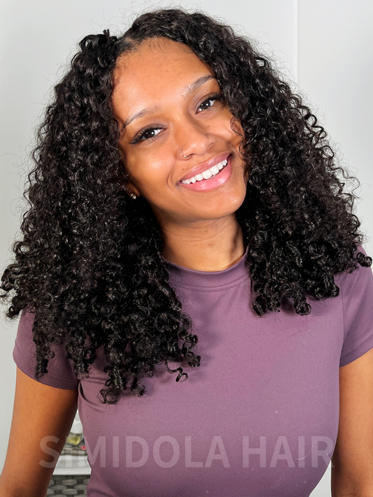 @_sheenqueen Same 20inch V Part Kinky Curly Beginner Friendly Human Hair Wig