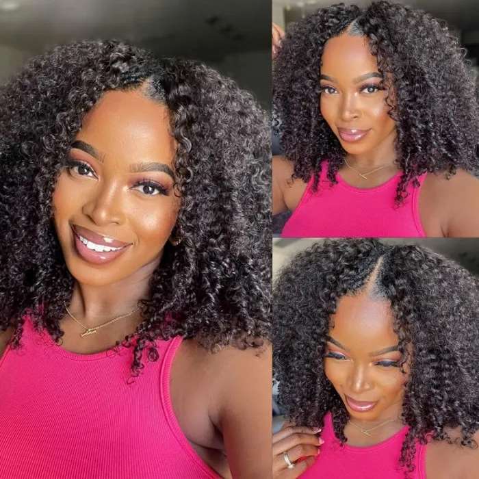 Simidola V Part Kinky Curly Beginner Friendly No Leave Out Human Hair Wig