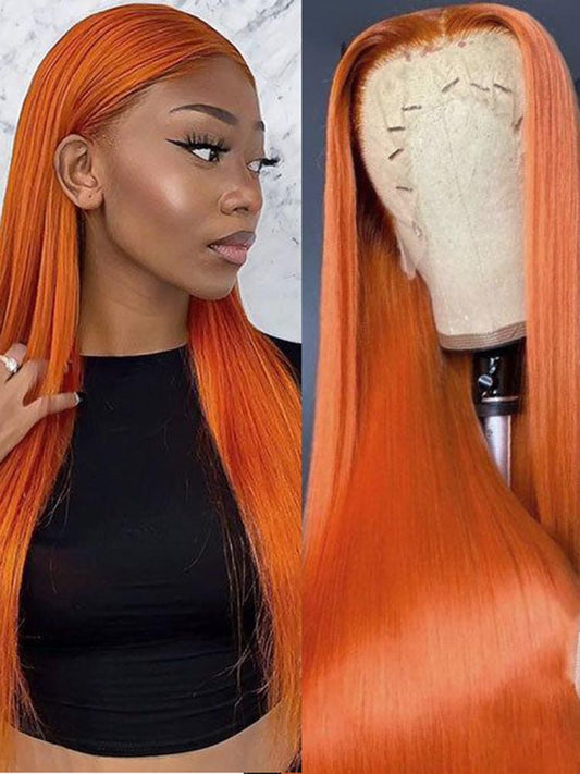 Simidola 4x4/13x4 Lace Front Ginger Color Straight Hair Wig