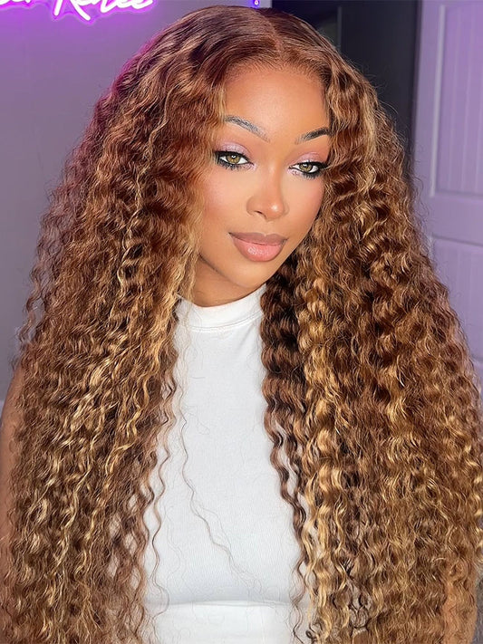 Pre-Plucked | Simidola Highlight Brown Wear Go 4x6 Lace Kinky Curly Wig
