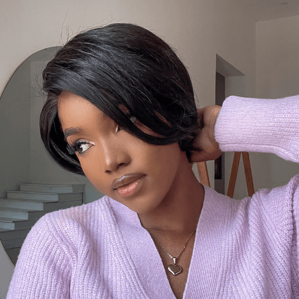 Simidola Affordable 5x5 HD Lace Closure Short Pixie Cut Wig