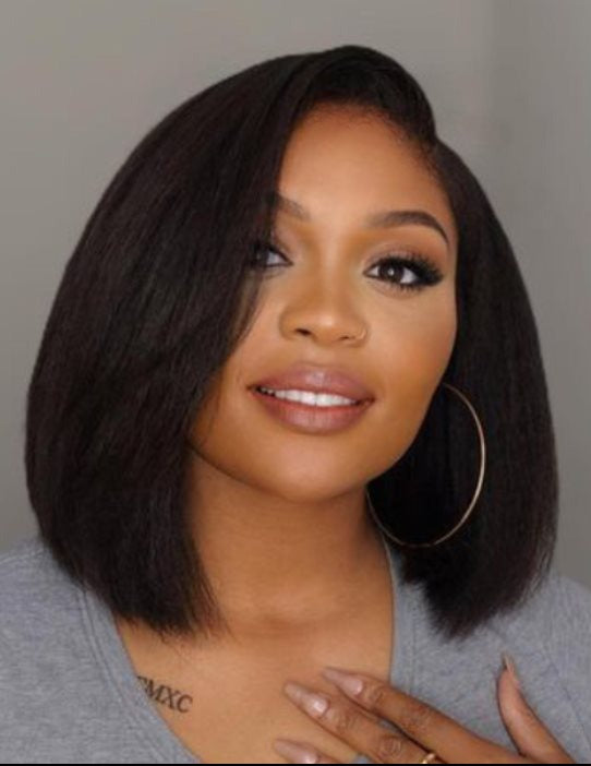 Simidola 4C Edges | 5x5 Undetectable HD Lace Kinky Straight Bob Wig