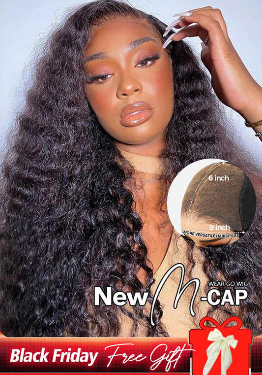 Simidola M-CAP Wear Go 9x6 HD Lace Pre Bleached Tiny Knots Loose Deep Wave Glueless Wig