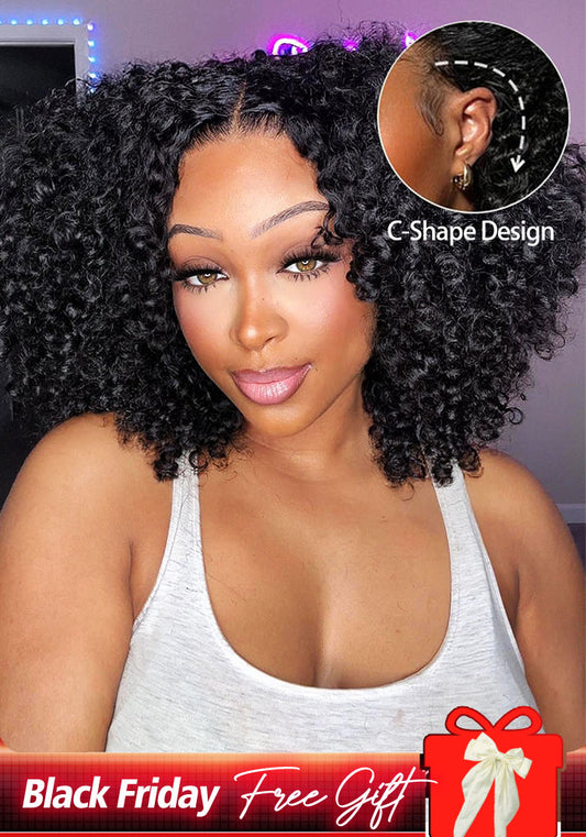 Simidola M-CAP Wear Go 9x6 HD Lace Pre Bleached Tiny Knots Kinky Curly Bob Wig