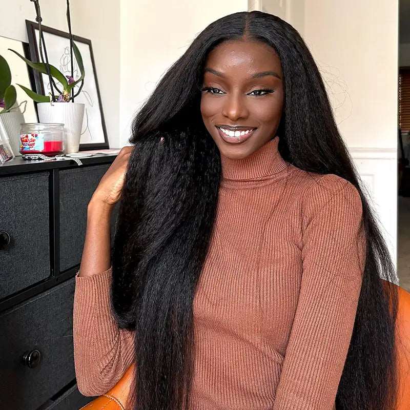 Simidola Pre Cut 4x6 HD Lace Kinky Straight Wear & Go Glueless Lace Closure Wig Beginner Friendly