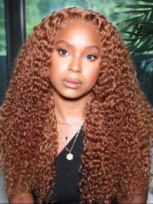 Simidola Ginger Brown Kinky Curly Human Hair Wigs