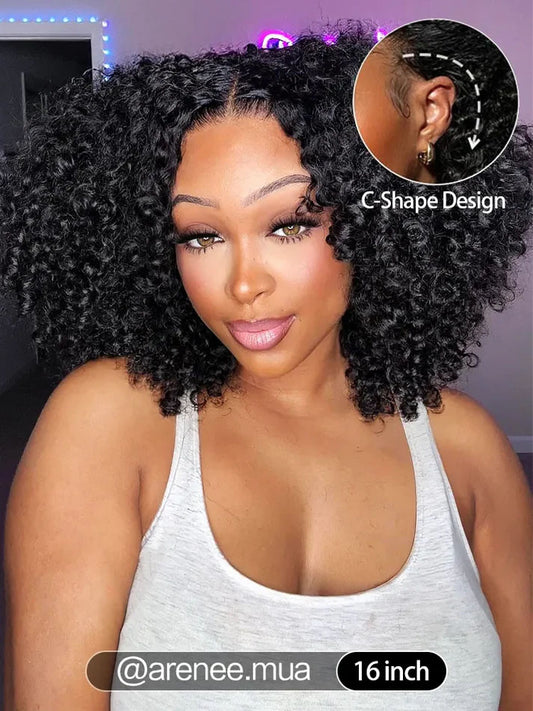 Simidola M-CAP Wear Go 9x6 HD Lace Pre Bleached Tiny Knots Kinky Curly Bob Wig