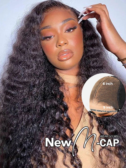 Simidola M-CAP Wear Go 9x6 HD Lace Pre Bleached Tiny Knots Loose Deep Wave Glueless Wig