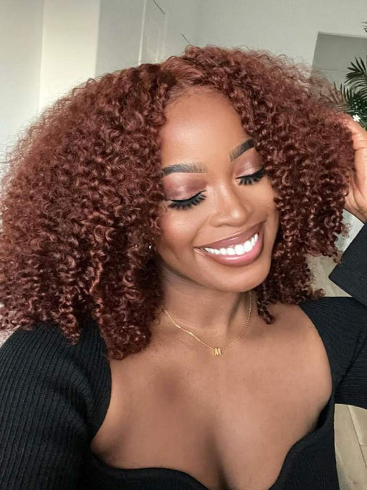 Pre-Plucked | Simidola Reddish Brown Wear Go 4x6 Lace Kinky Curly Wig