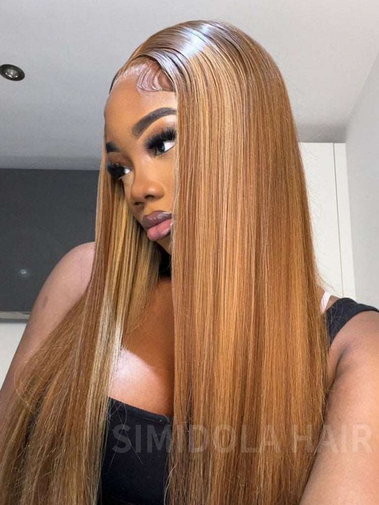 Pre-Plucked | Simidola Highlight Brown Wear Go 4x6 Lace Straight Hair Wig