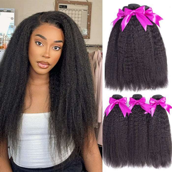 Simidola 3Pcs 10A Kinky Straight Best Virgin Human Hair Bundles