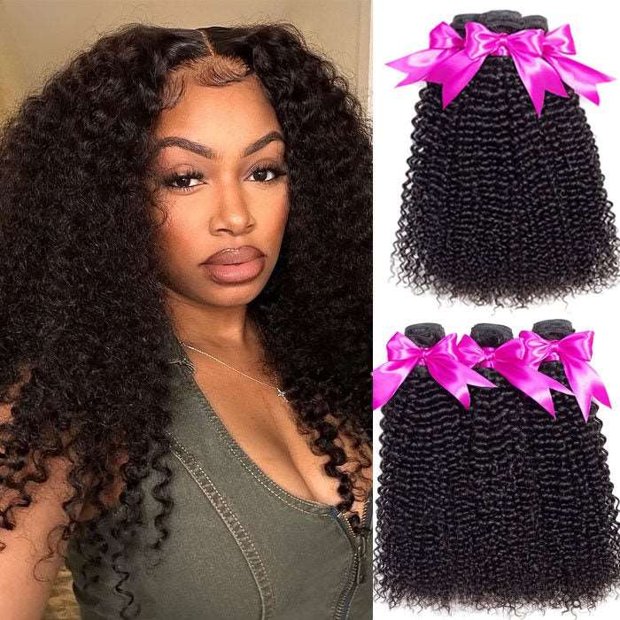 Simidola 3Pcs 10A Kinky Culry Best Virgin Human Hair Bundles