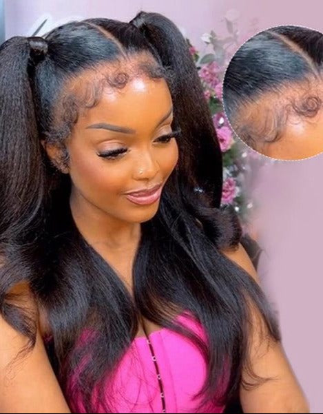 Simidola 4C Edges | 5x5 Lace Kinky Straight Kinky Edges Closure Wig