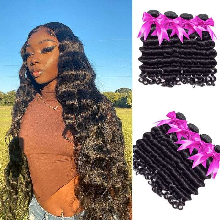 Simidola 4Pcs 10A Loose Deep Wave Best Virgin Human Hair Bundles