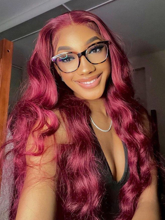 Simidola 99J Burgundy Red Body Wave Wig