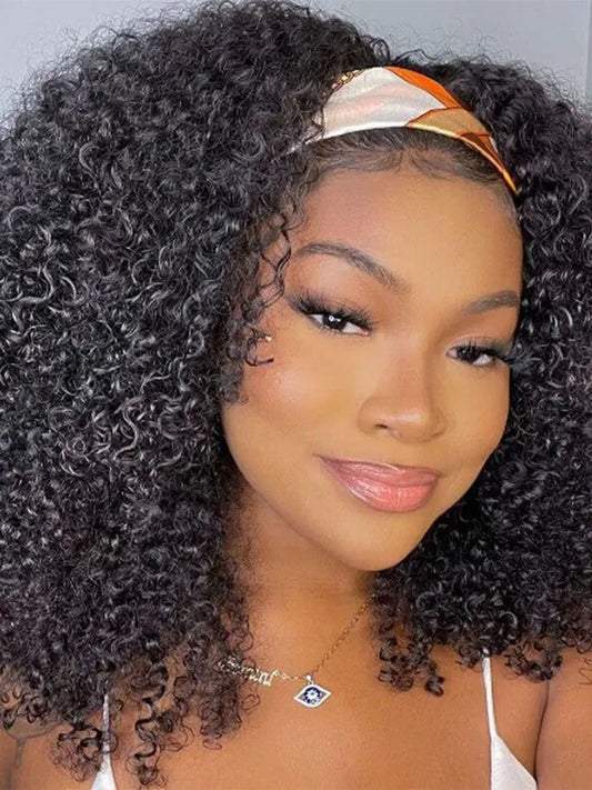 Simidola Kinky Curly Headband Wig Adjustable No Lace Wigs