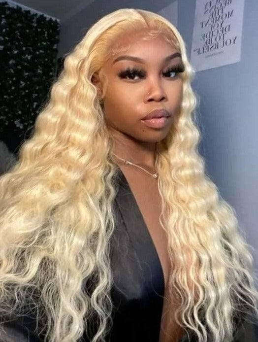 Simidola 13x4 Transparent Lace 613 Blonde Loose Deep Wave Wig Pre-Plucked With Baby Hair