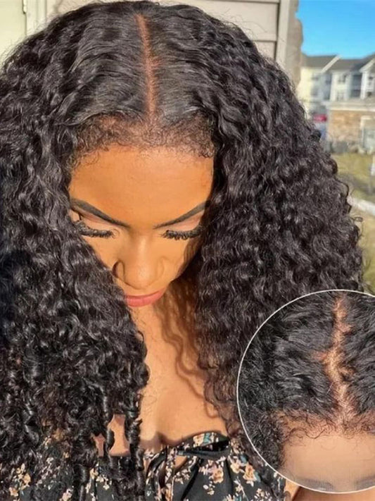 Simidola 4C Edges | Type 4C Kinky Edges Human Hair Wigs Kinky Curly 13x4 Lace Frontal Wig With Realistic Hairline