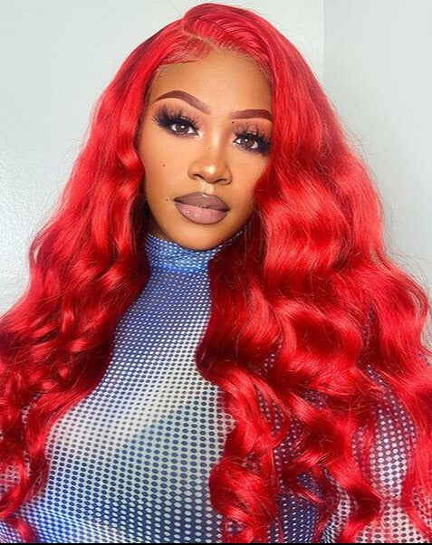 Simidola Red Color 4x4/13x4 Body Wave Hair Lace Front Wigs