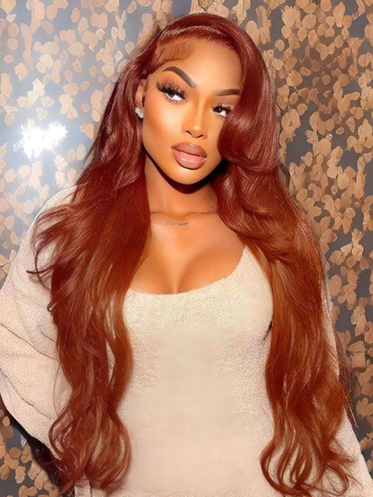 Simidola 4x4/13x4 Transparent Lace Copper Brown Body Wave Lace Front Wig