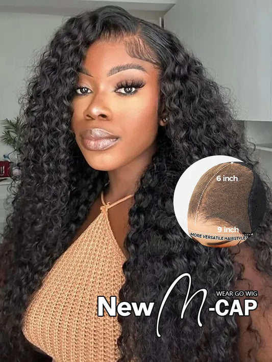 Simidola M-CAP Wear Go 9x6 HD Lace Pre Bleached Tiny Knots Deep Wave Glueless Wig