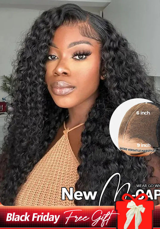 Simidola M-CAP Wear Go 9x6 HD Lace Pre Bleached Tiny Knots Deep Wave Glueless Wig