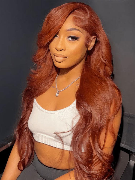 Simidola 4x4/13x4 Transparent Lace Copper Brown Body Wave Lace Front Wig