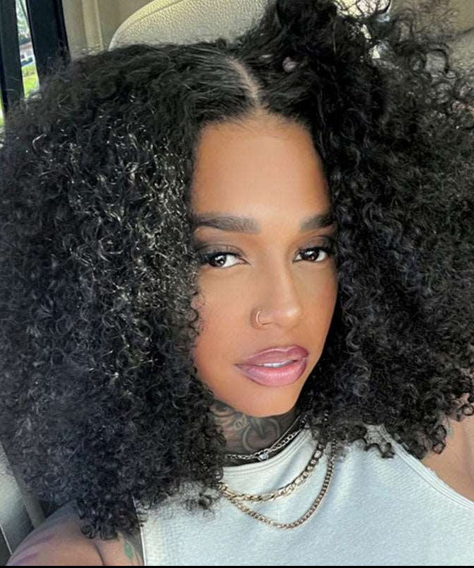 Simidola  4x4/13x4 Transparent Lace Kinky Curly Closure Bob Wig