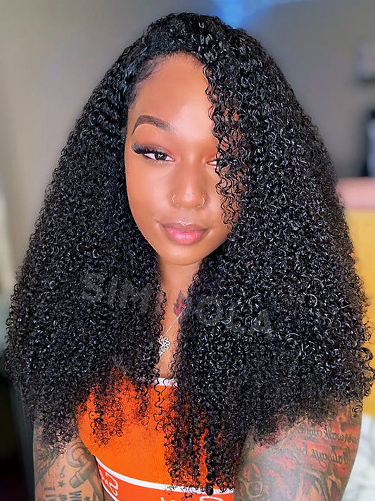 @lovely_dream26 Same 28inch Simidola Glueless Afro Curly 3 In 1 Half Wig Drawstring Band Wear Go Wig