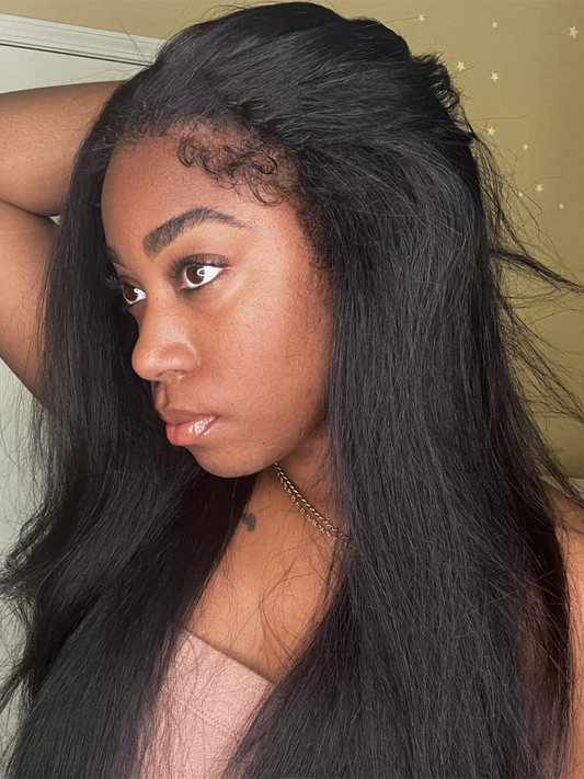 4C Edges Wear & Go 4x6 | Type 4C Kinky Edges Wear & Go Glueless 4x6 HD Lace Kinky Straight Wig