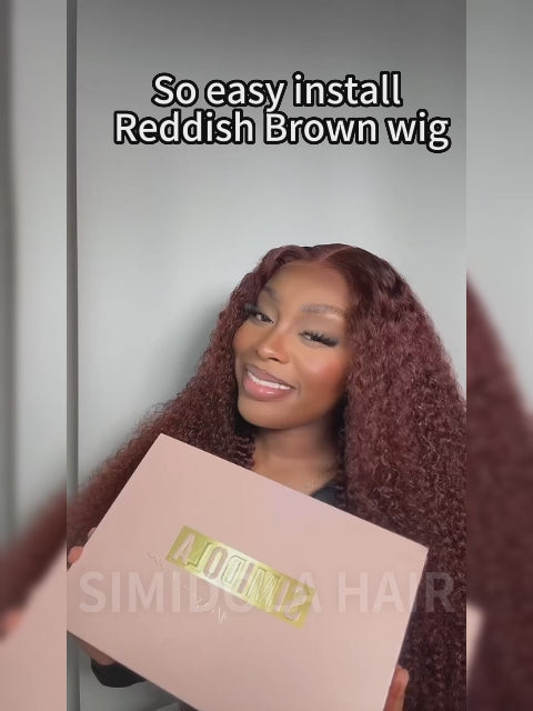 Pre-Plucked | Simidola Reddish Brown Wear Go 4x6 Lace Kinky Curly Wig