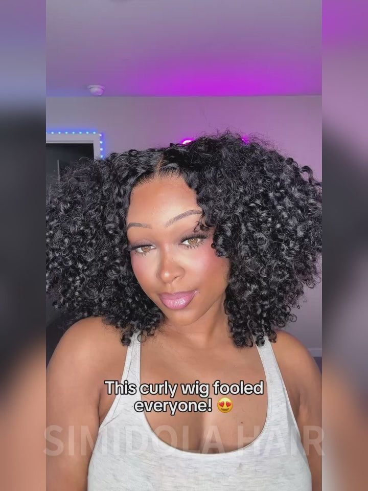 @arenee.mua Same 16inch Simidola M-CAP Wear Go 9x6 HD Lace Pre Bleached Tiny Knots Kinky Curly Bob Wig