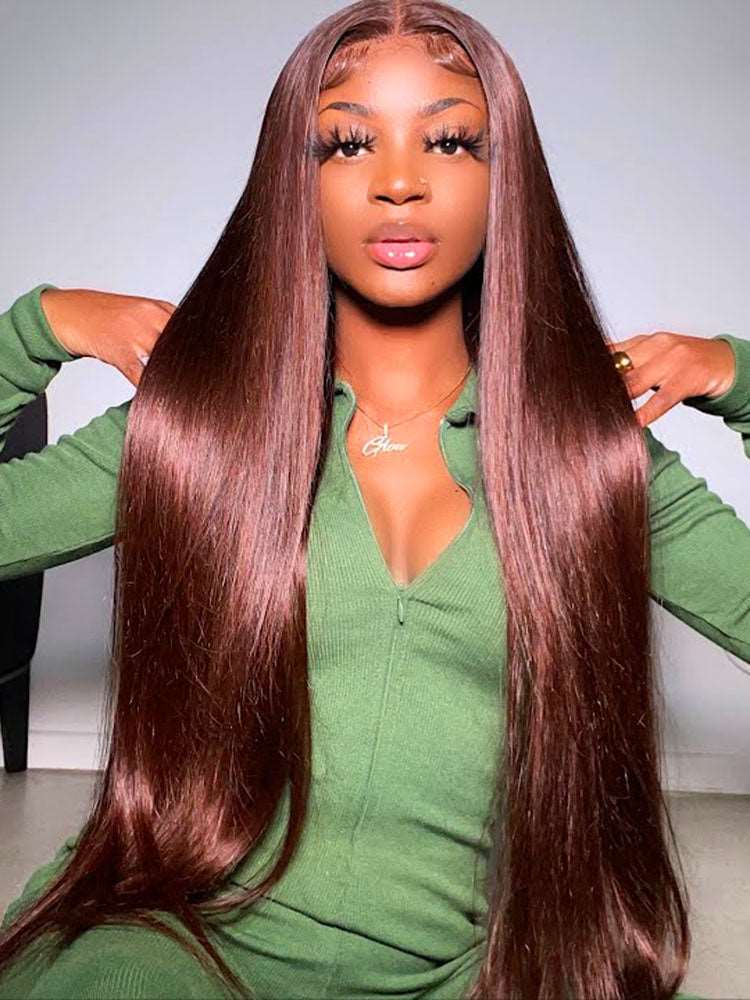 Pre-Plucked | Simidola Reddish Brown Wear Go 4x6 Lace Straight Hair Wig