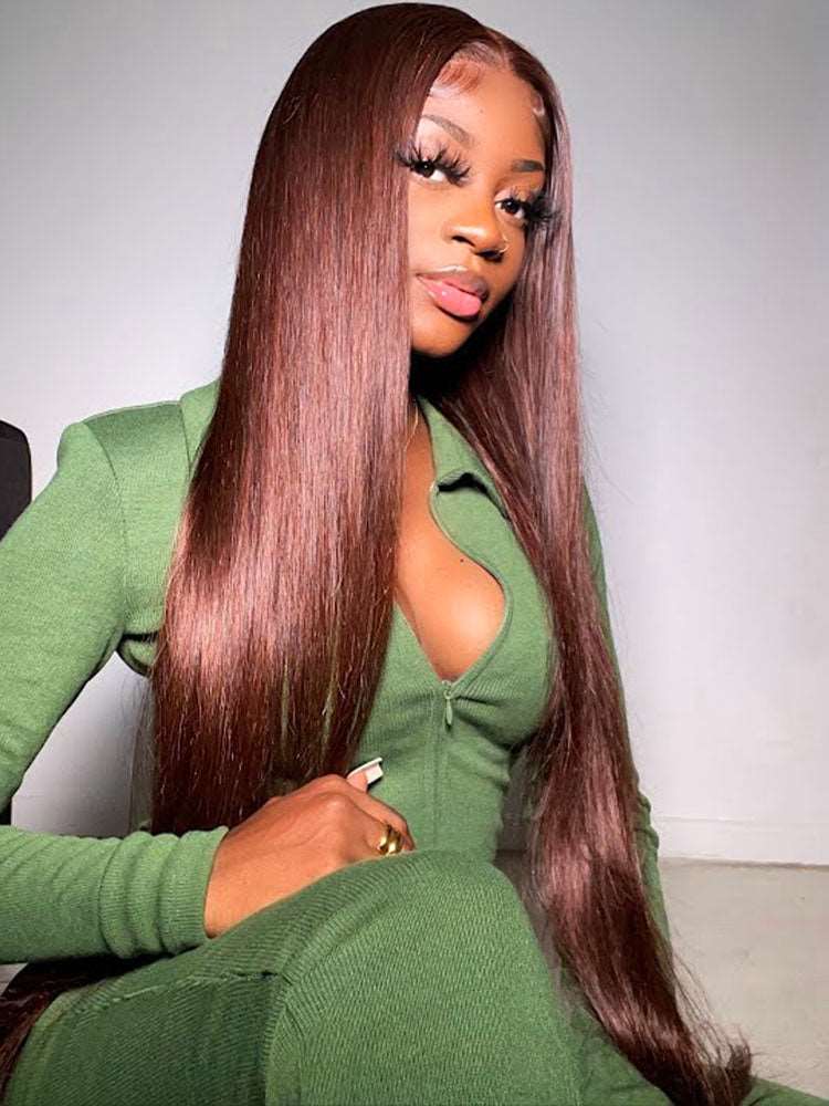 Pre-Plucked | Simidola Reddish Brown Wear Go 4x6 Lace Straight Hair Wig