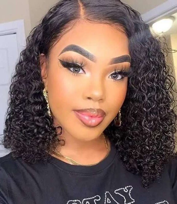 Simidola 5x5 HD Lace Closure Deep Curly Short Bob Wig