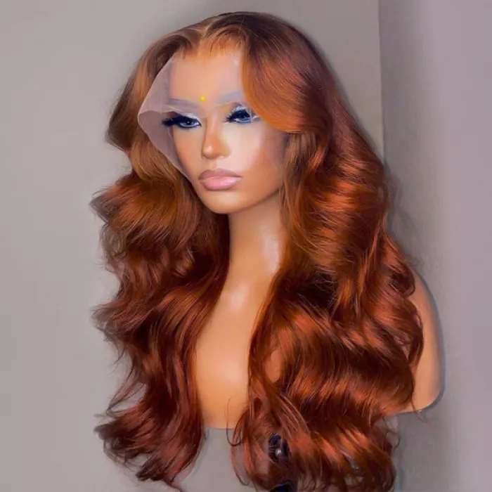 Simidola 4x4/13x4 Transparent Lace Copper Brown Body Wave Lace Front Wig