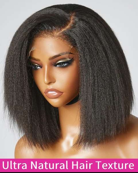 Simidola 4C Edges | 5x5 Undetectable HD Lace Kinky Straight Bob Wig