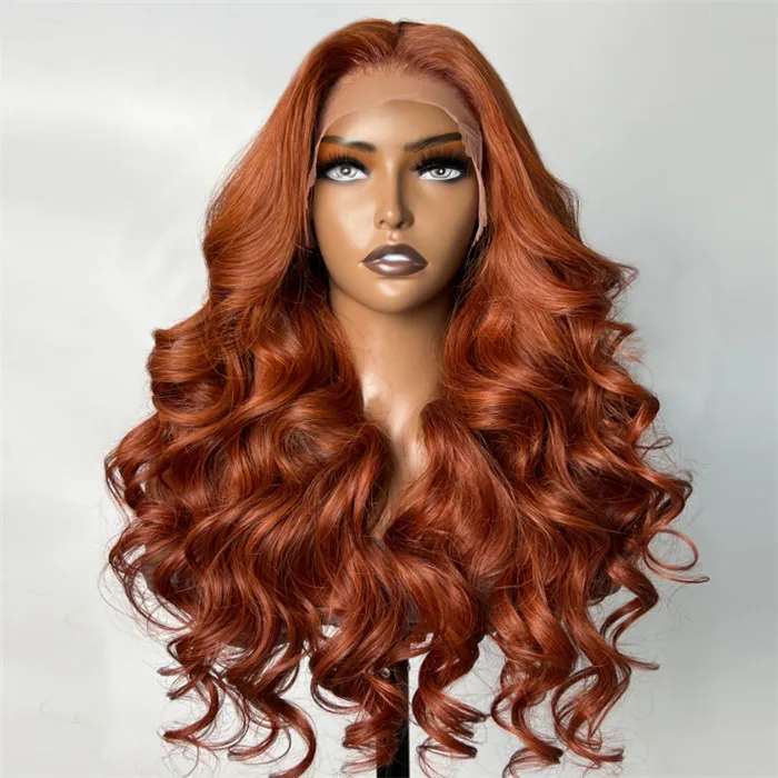 Simidola 4x4/13x4 Transparent Lace Copper Brown Body Wave Lace Front Wig