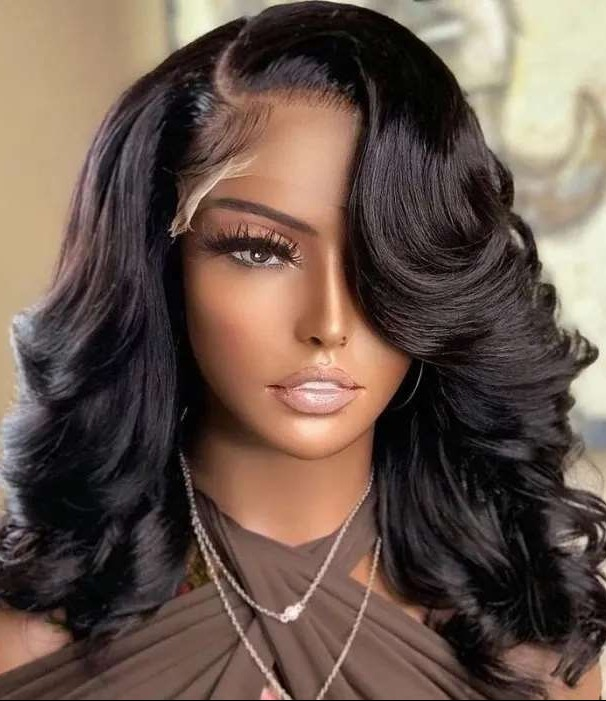 Simidola 13x4 HD Lace Feather Bangs Wave Lace Front Wig