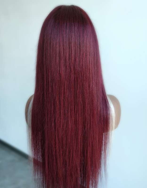 Simidola 13x4 HD Lace Red Wine & Blonde Skunk Stripe Lace Front Wig