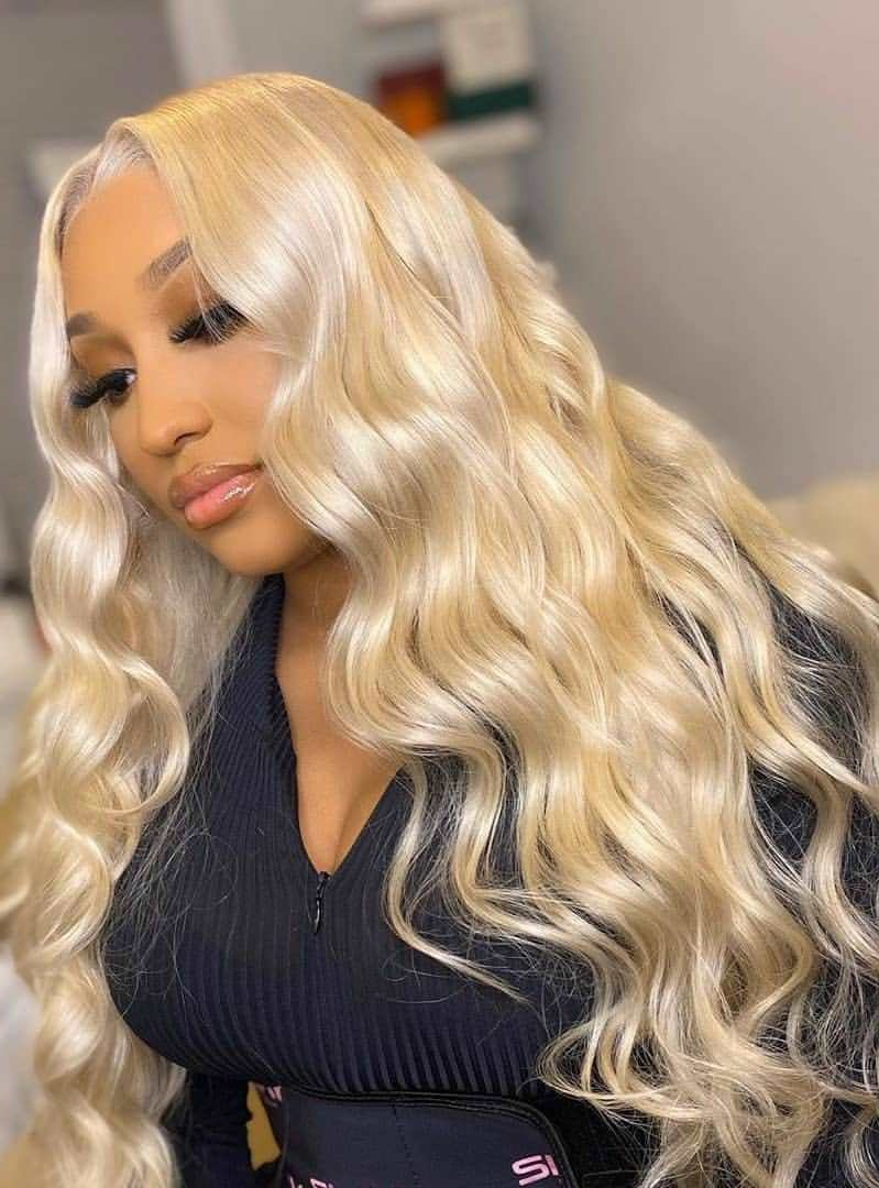 Simidola 4x4 Transparent Lace 613 Blonde Body Wave Human Hair Wig